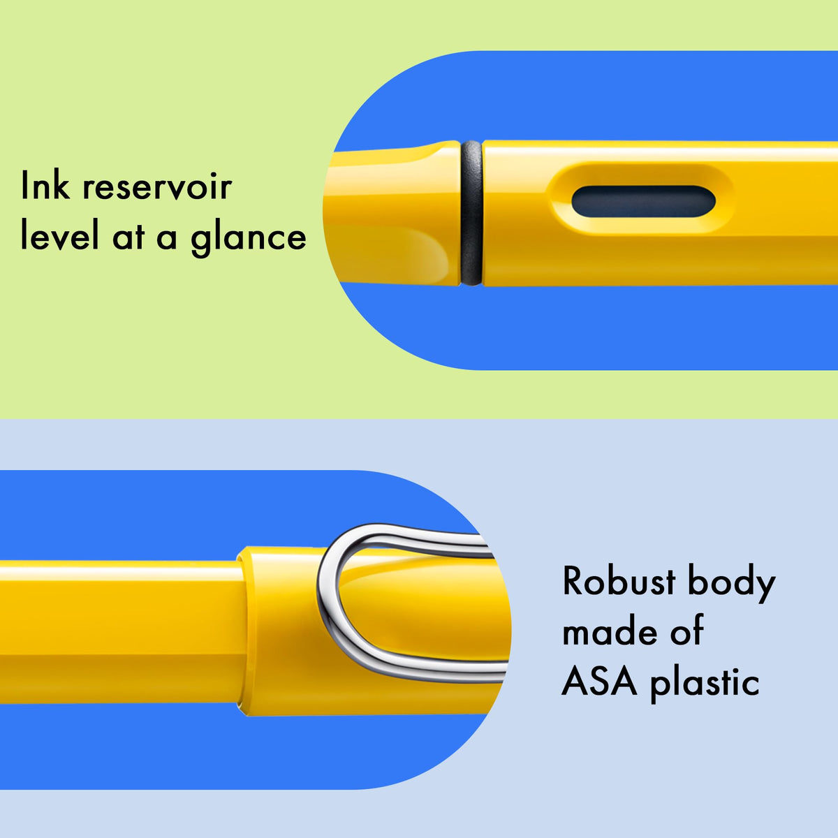 LAMY safari yellow - Fountain Pen with ergonomic grip & polished steel nib in size B - ideal for
