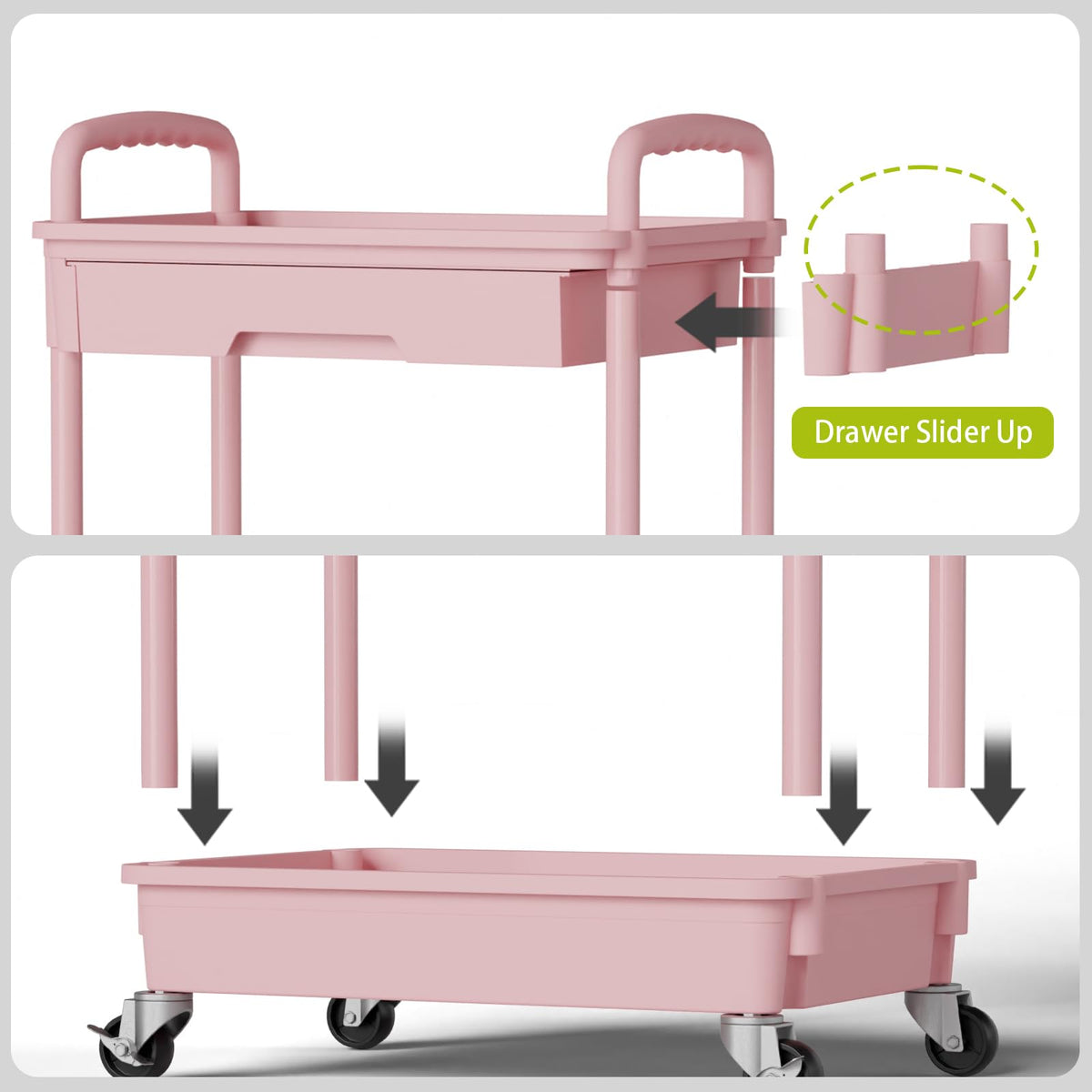 Sorgion 3 Tier Rolling Cart Organizer,Laundry Room Bathroom Organizers and Storage Office Shelves