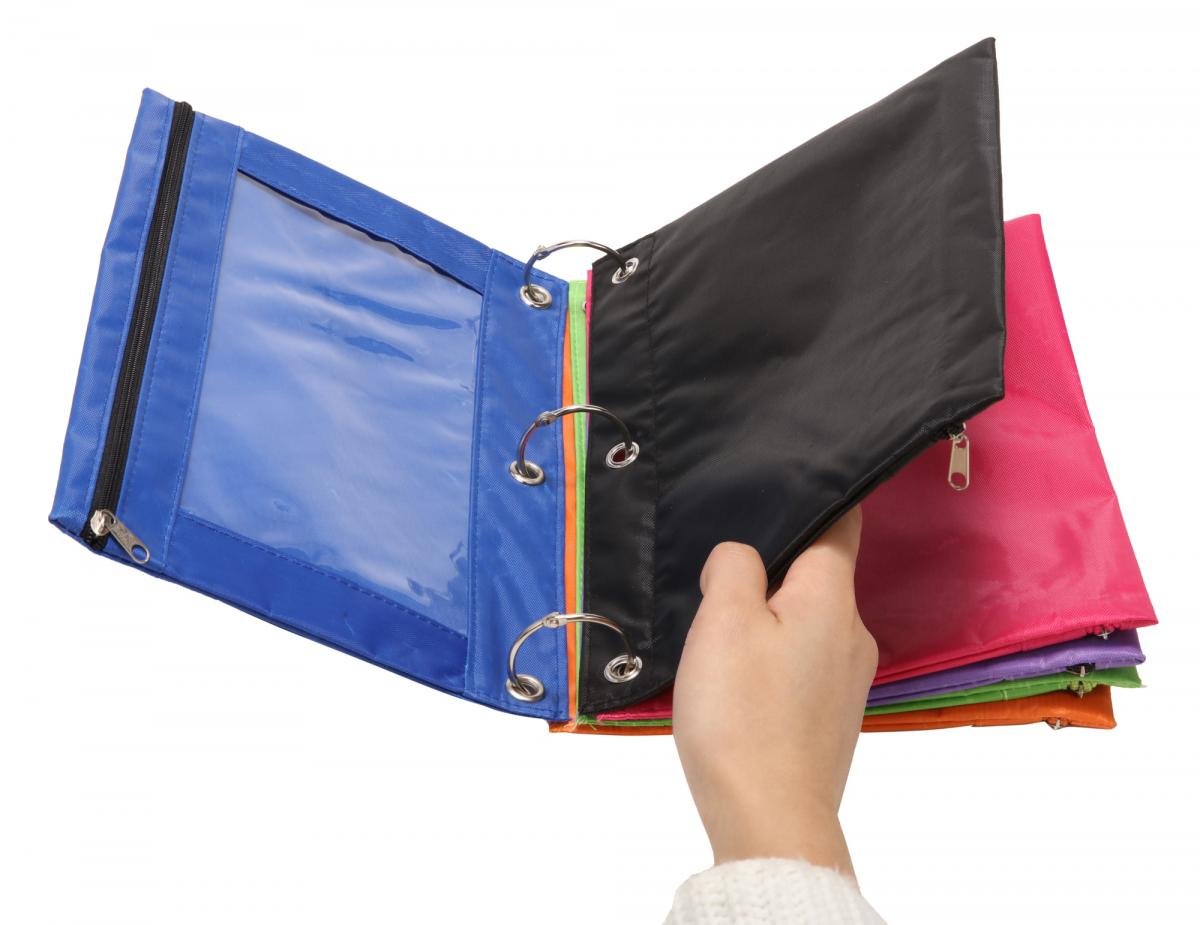 Wodison 24 Packs 3 Ring Binder Pen Pencil Case Pouch Bulk Set Stationery Bag for School Class