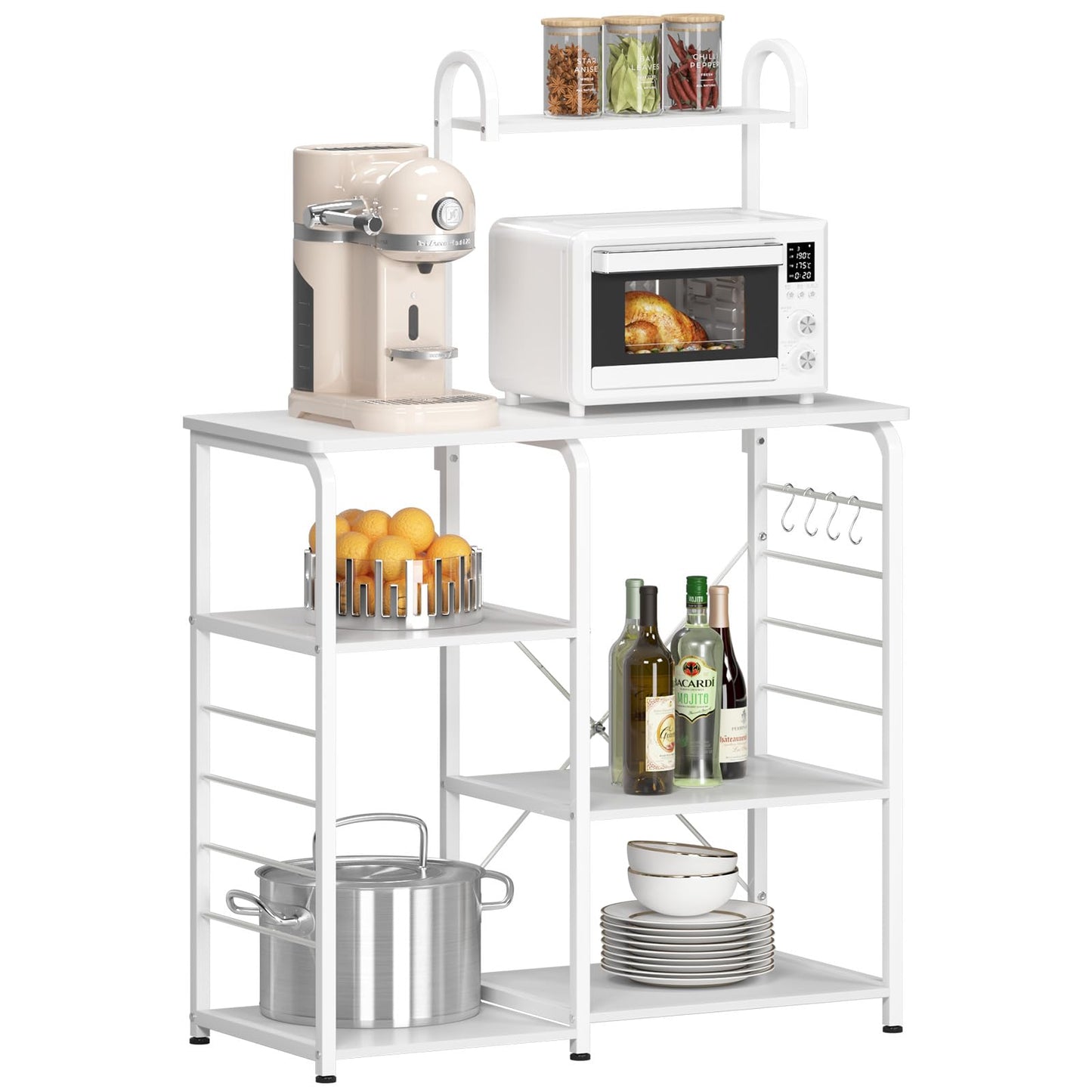 DlandHome Microwave Stand Kitchen Cart, Microwave Cart Stand 35.4 inches, Kitchen Utility Storage