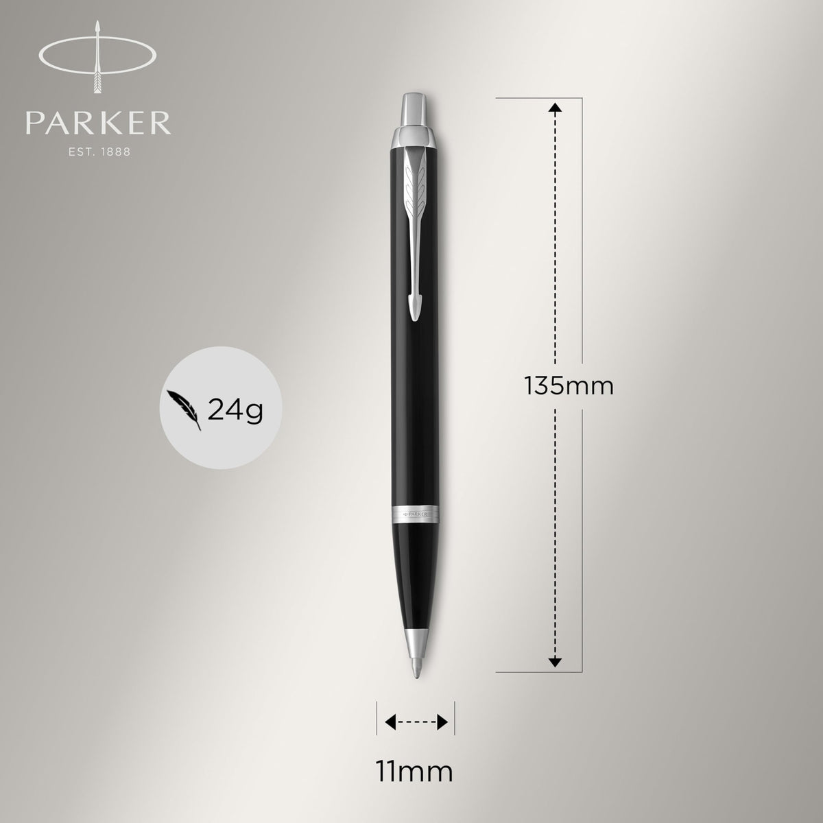 PARKER IM Duo Pen Set | Fountain Pen, Ballpoint Pen & Pen Pouch | Black Lacquer Finish with Chrome
