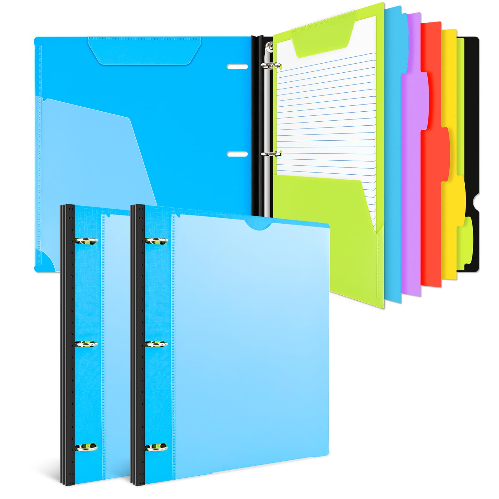 INFUN All-in-one Telescoping Binder Notebook - 2PCS, Refillable 3 Ring Notebook Binder with 1
