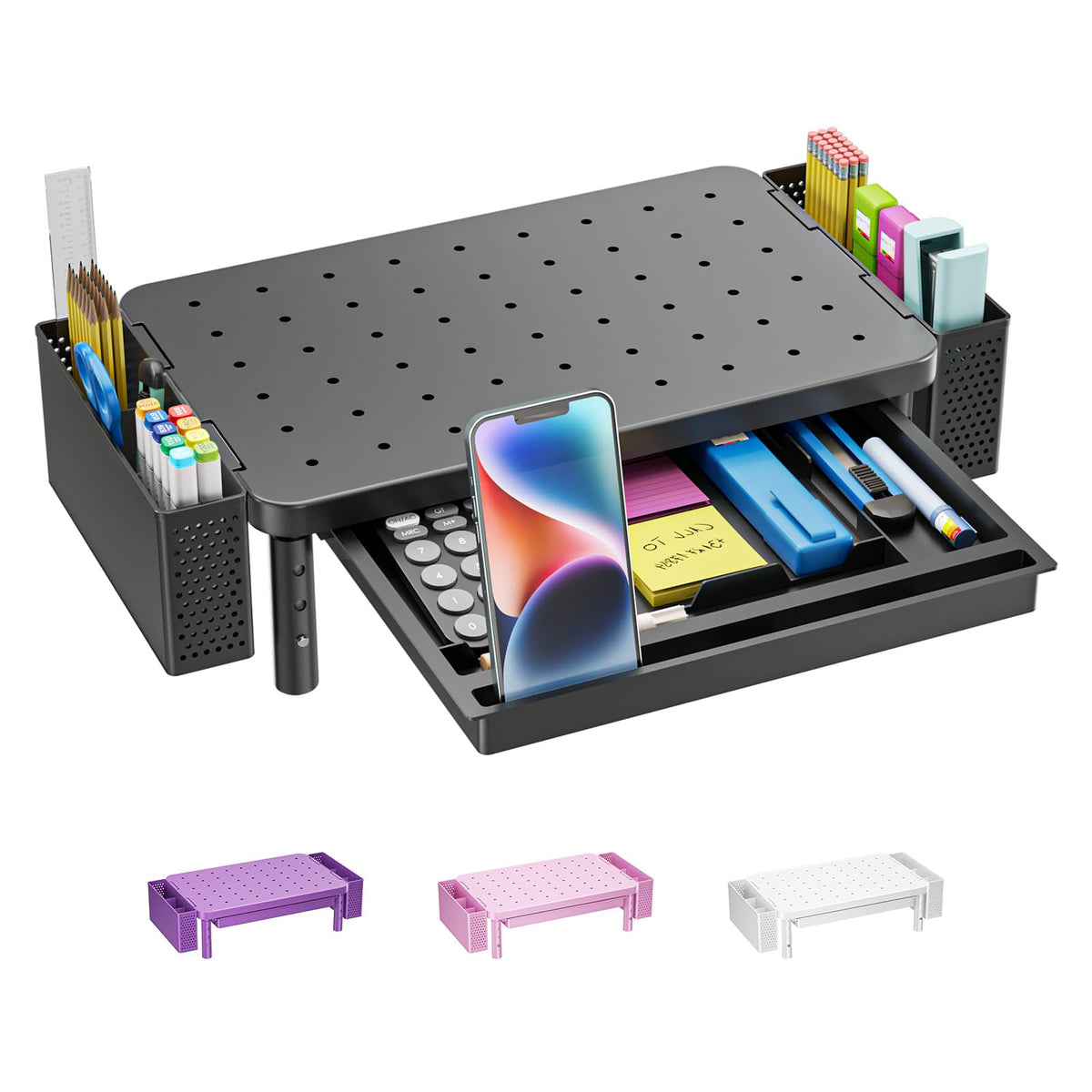 WALI Computer Monitor Stand with Storage and Pen Holder
