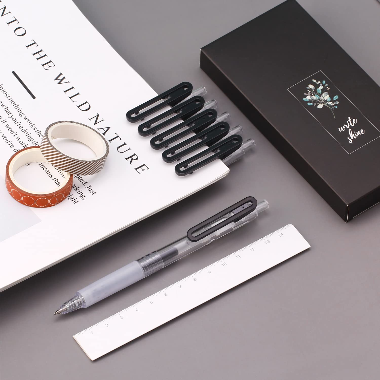OBE WISEUS Extra Fine Point Retractable Gel Pens,0.38mm Micro Precision Tip