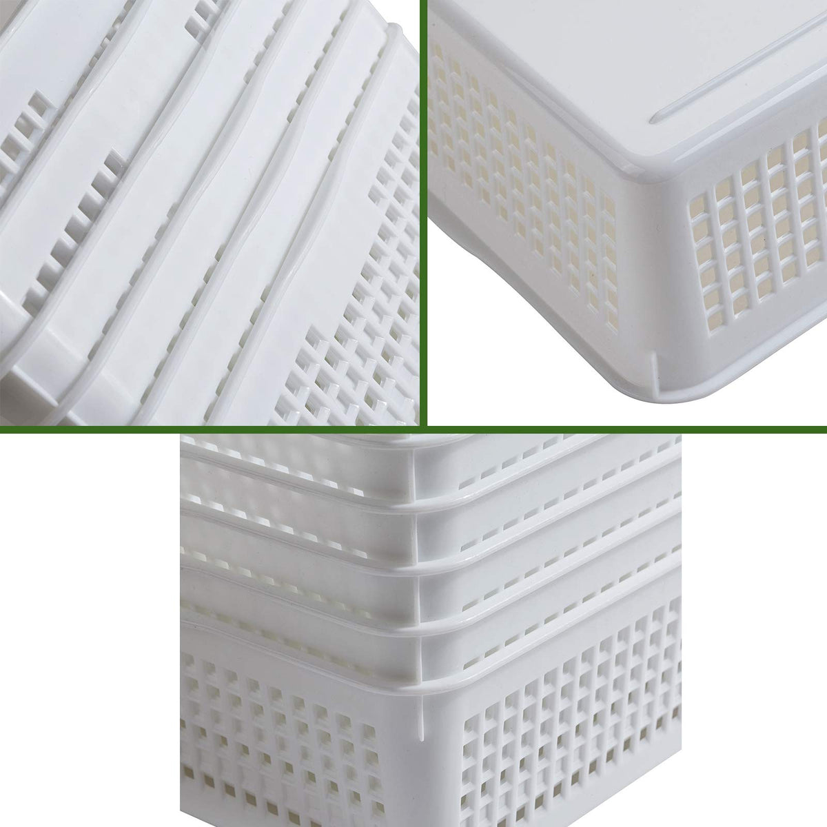 Aebeky A4 Size Plastic Paper Storage Trays,Desktop File Organizer Baskets,6-Packs (White)