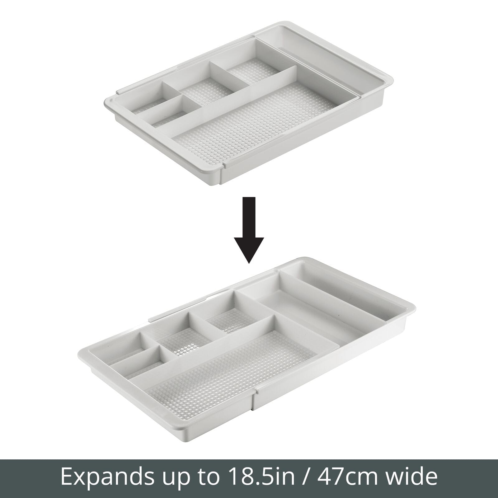 mDesign Expandable Plastic Drawer Organizer and Storage Container for Office Supplies - Gel Pen