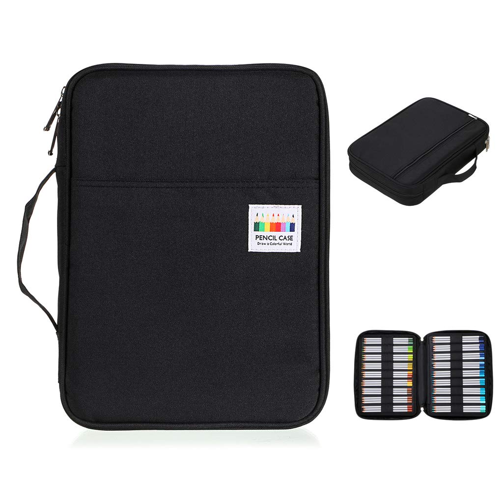 BTSKY Portable Colored Pencil Case - Colored Pencil Organizer Holds 166 Pencils or 112 Gel Pens