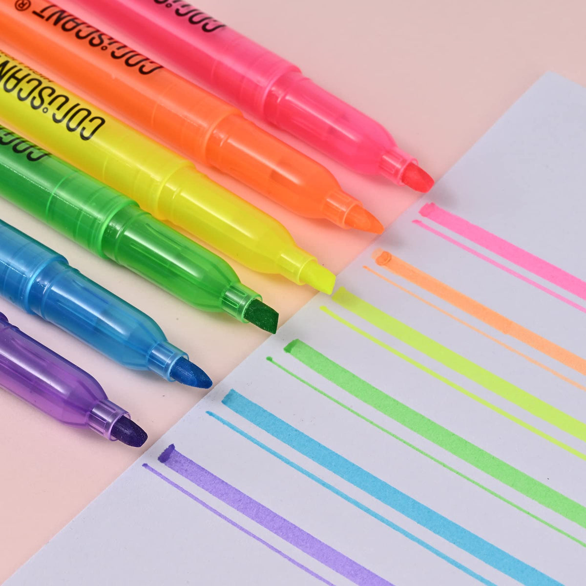 coruscant Highlighter - 100 pack color highlighter, color transparent visible fluorescent pen