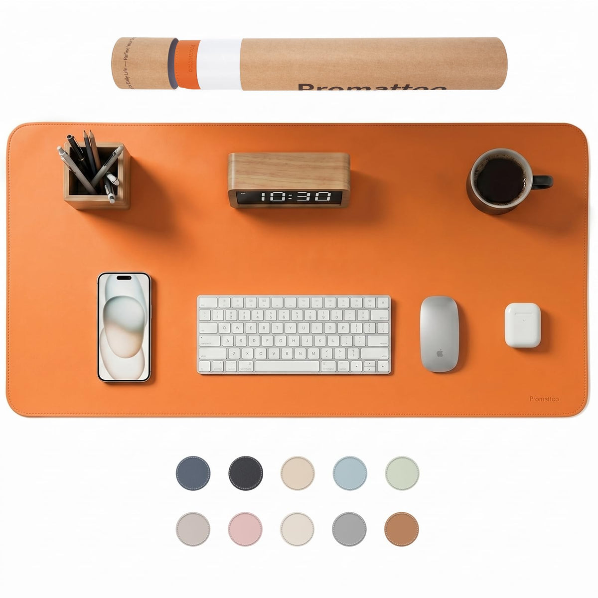 PROMATTOO Large Desk Pad Non-Slip Desk Mat Protector for Keyboard Mouse Waterproof Vegan Leather