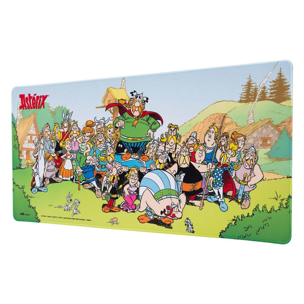 Grupo Erik XXL Mouse Pad Asterix | Gaming Desk Mat 31.5 x 13.8 inches, Non-Slip Rubber Keyboard &