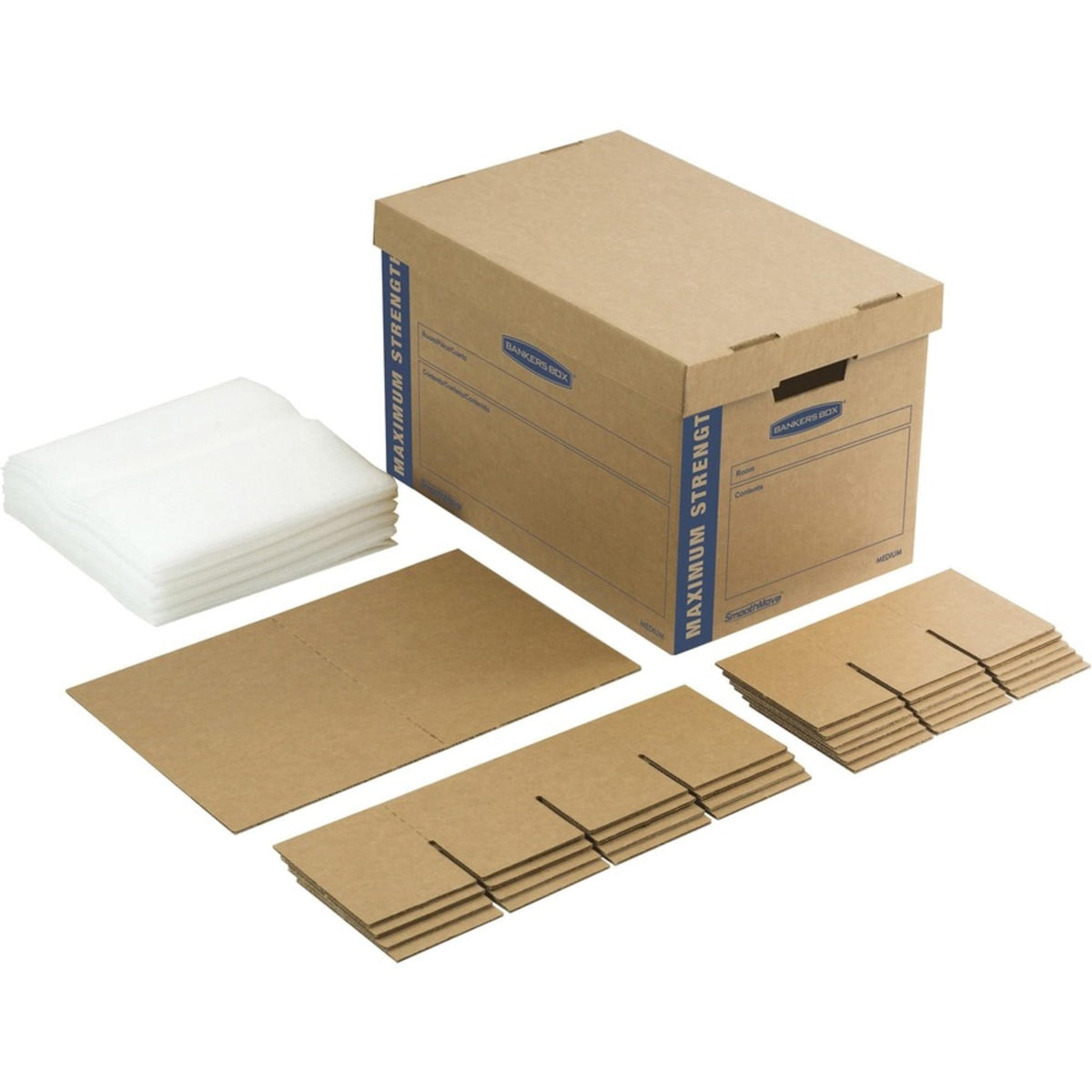Bankers Box Kitchen Kit Moving Box 1 Pack, Dividers and Cushions, Reinforced Handles, Tape-Free