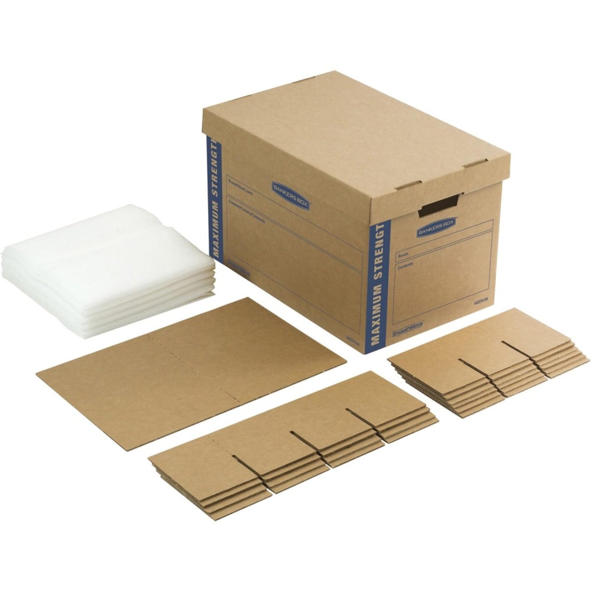 Bankers Box Kitchen Kit Moving Box 1 Pack, Dividers and Cushions, Reinforced Handles, Tape-Free