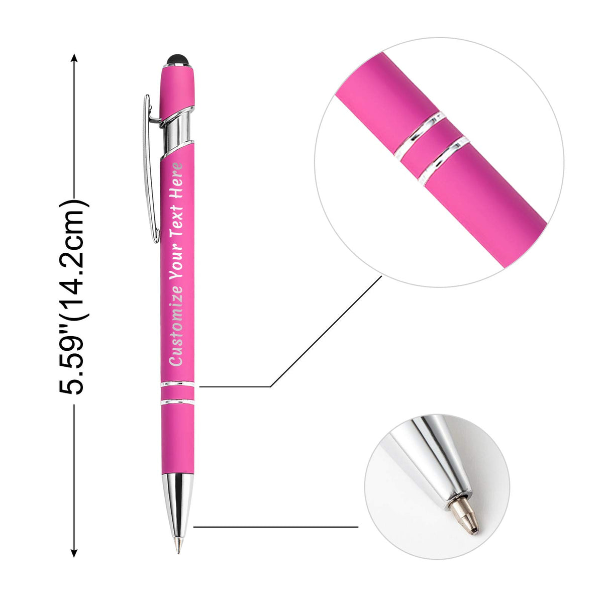 Amlion Custom Pens Personalized Bulk, Customized Ballpoint Pens with Stylus Name Message Logo