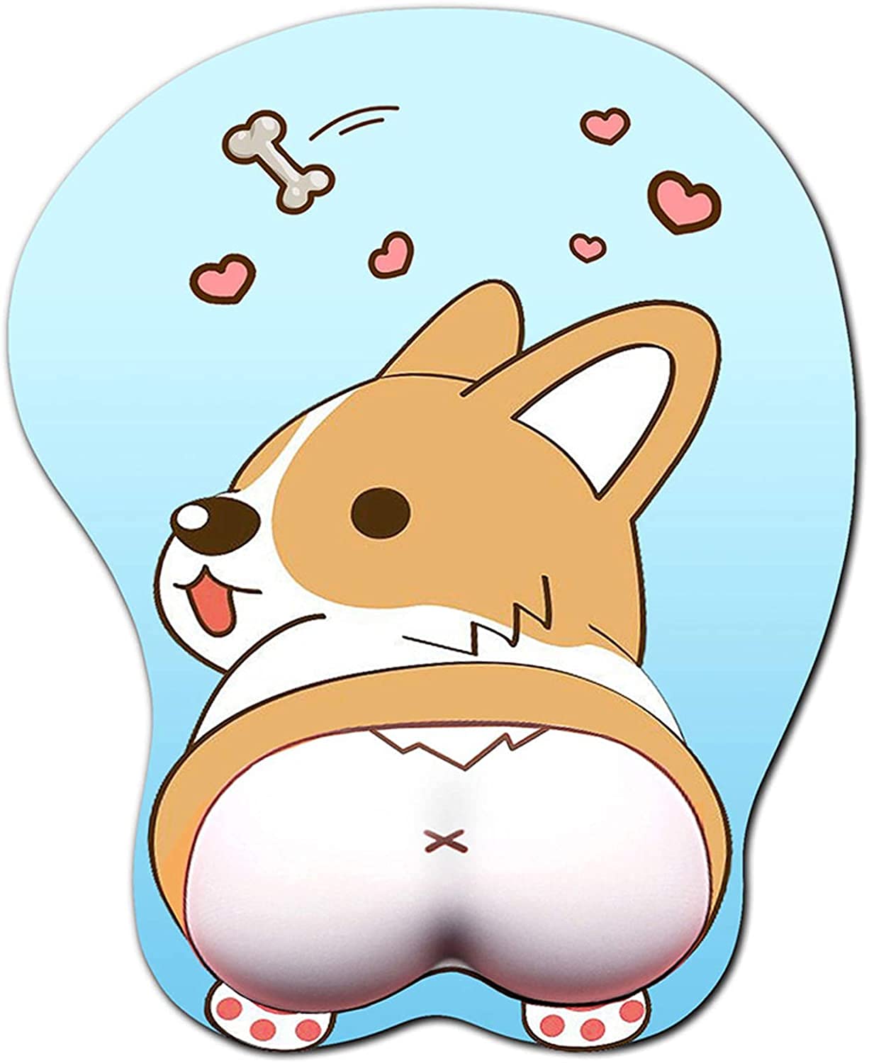 3D Funny Corgi Butt Shape Silicone Mouse Pad Mouse Mat- 8.6X10.2 Inch