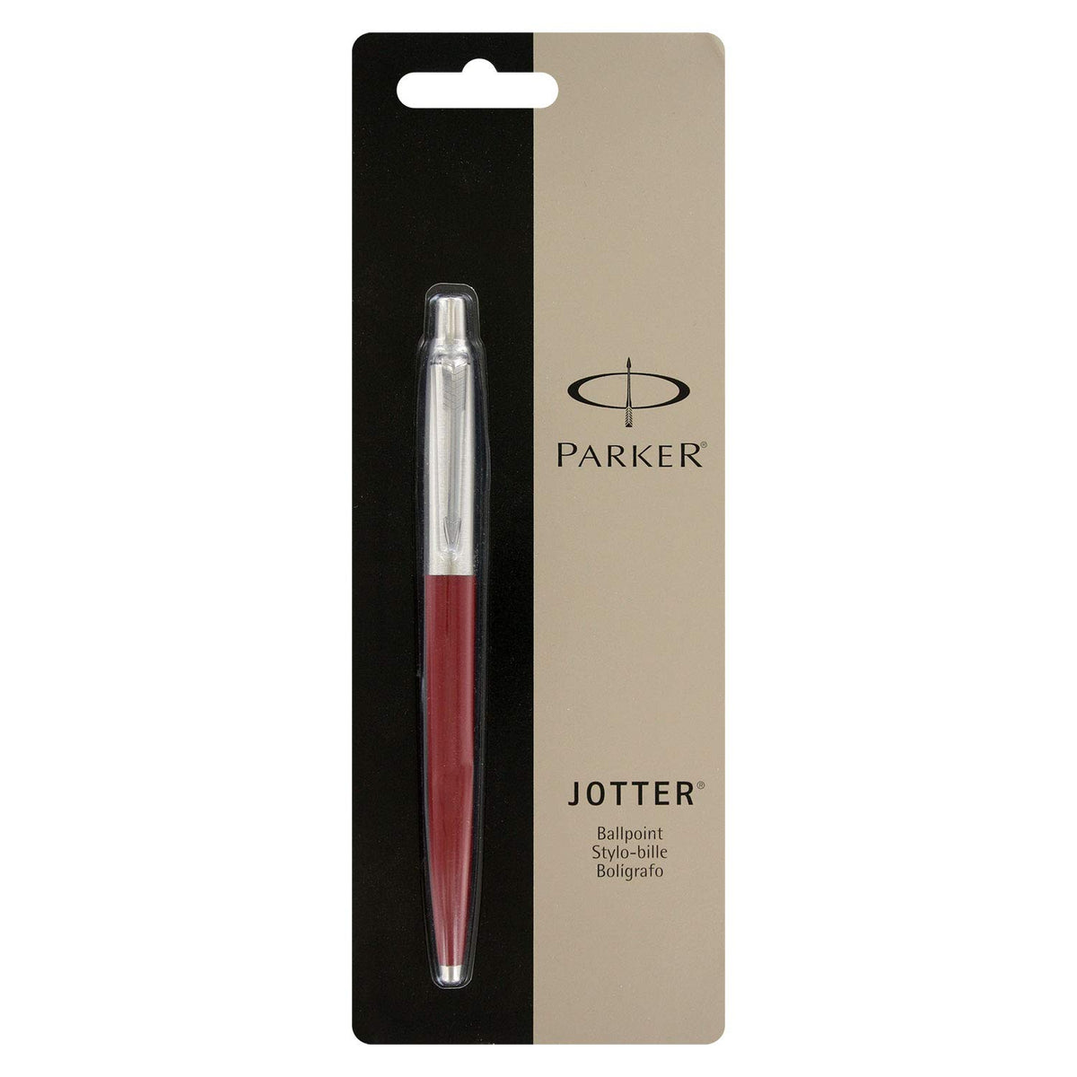 Parker Jotter 3 Colours - 1 Black + 1 Blue + 1 Red Ballpoint Pen 1.0mm, Medium Point, Black Ink