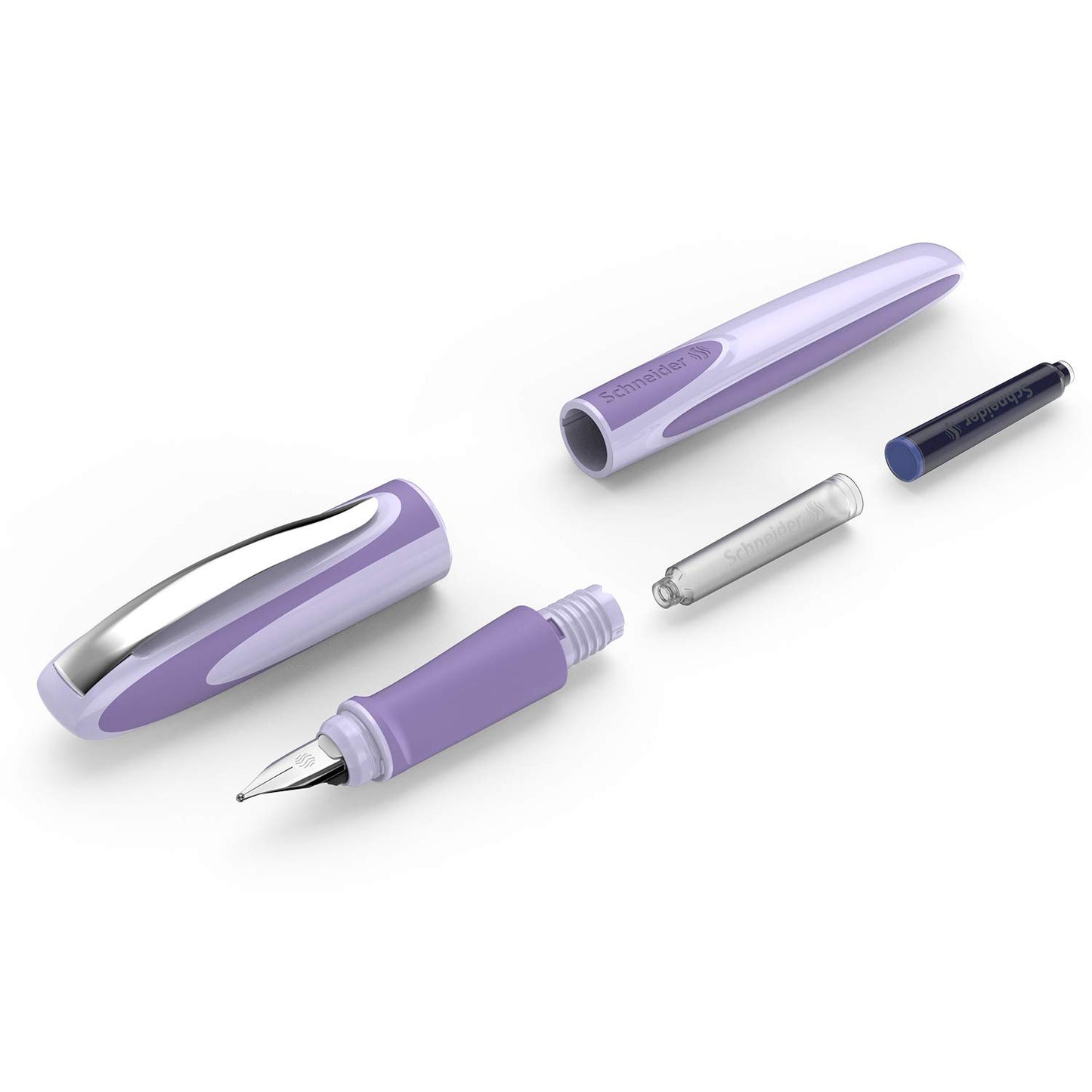 Schneider Ray fountain pen (right-handed, incl. Standard ink cartridge royal blue) lavender