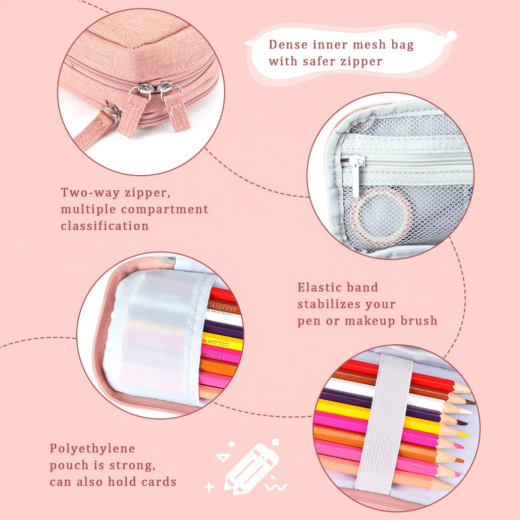iSuperb Standing Pencil Case 2 Compartments Pencil Pouch Magnetic Mobile Phone Holder Bracket Pen