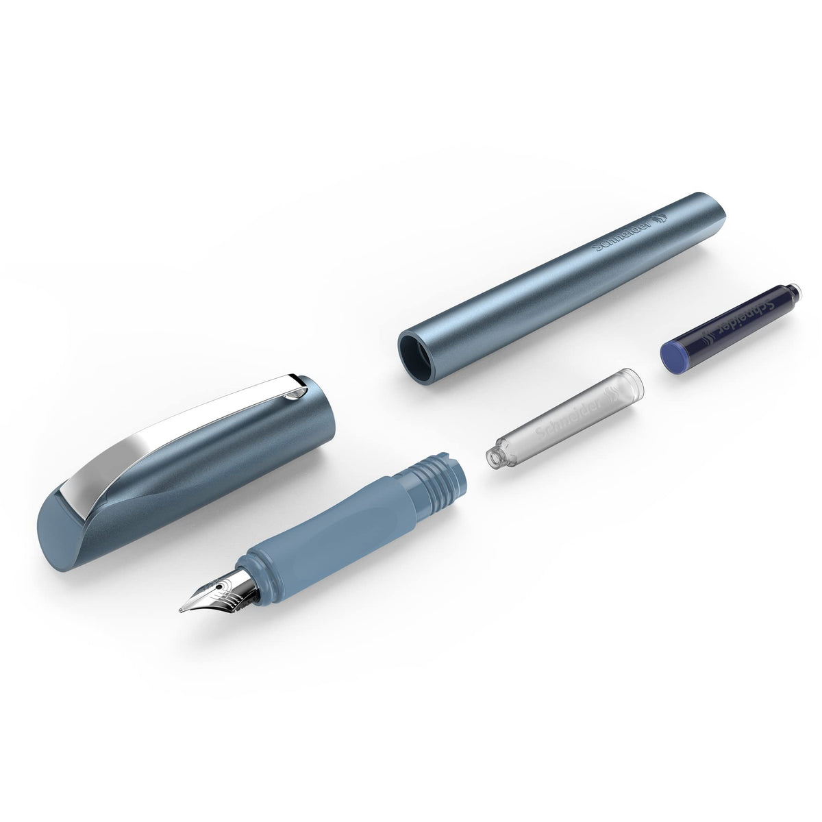 Schneider 168623 Ceod Shiny Fountain Pen (Right- and Left-Handed Users, Medium Nib, Including Ink