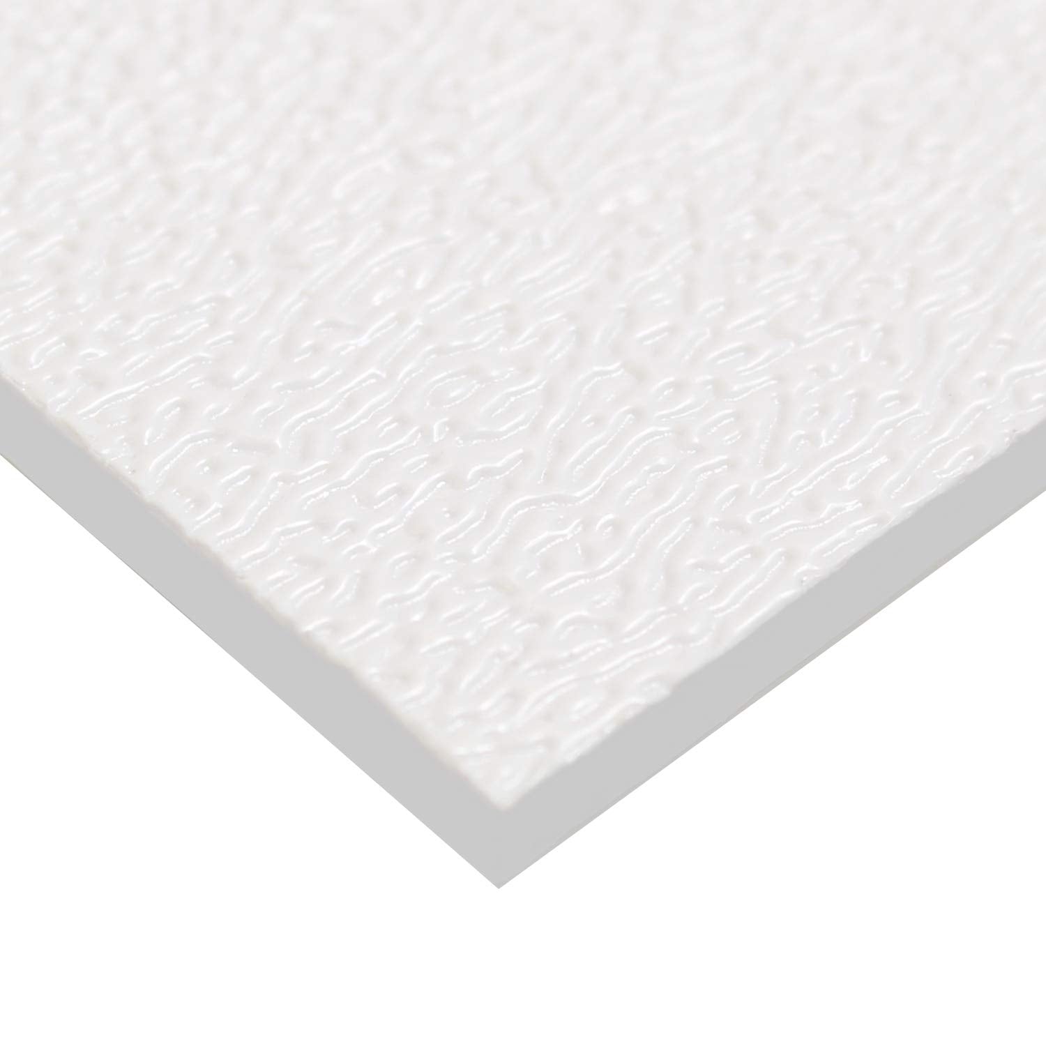 Source One Premium 1/8 Inches Black or White Textured ABS Acrylic Plexi Sheet (12 x 12, White)