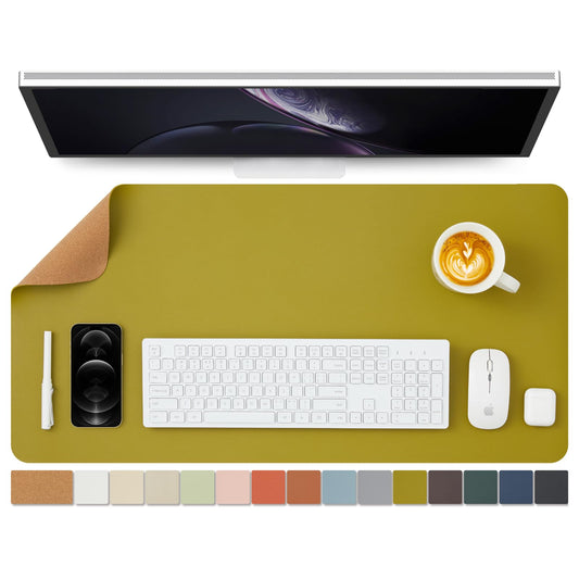 Cork Desk Mat - Dual-Sided Desk Pad for Office and Home - Desk Organization and Accessories - Ideal