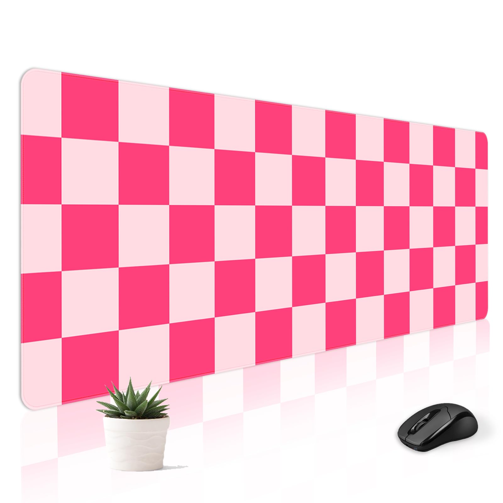 Stanoha Cute Desk Mat for Keyboard Desktop Extra Large Mouse Pad, Plaid