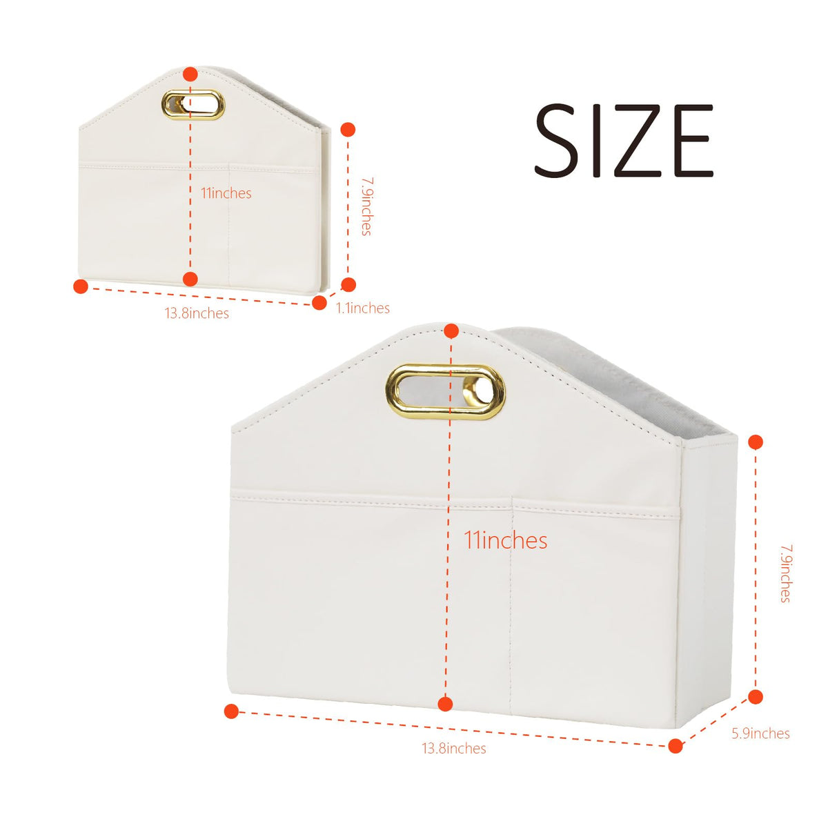 PreTidy Magazine Holder PU Leather Magazine Rack Floor foldable Magazine Basket Organizer Newspaper