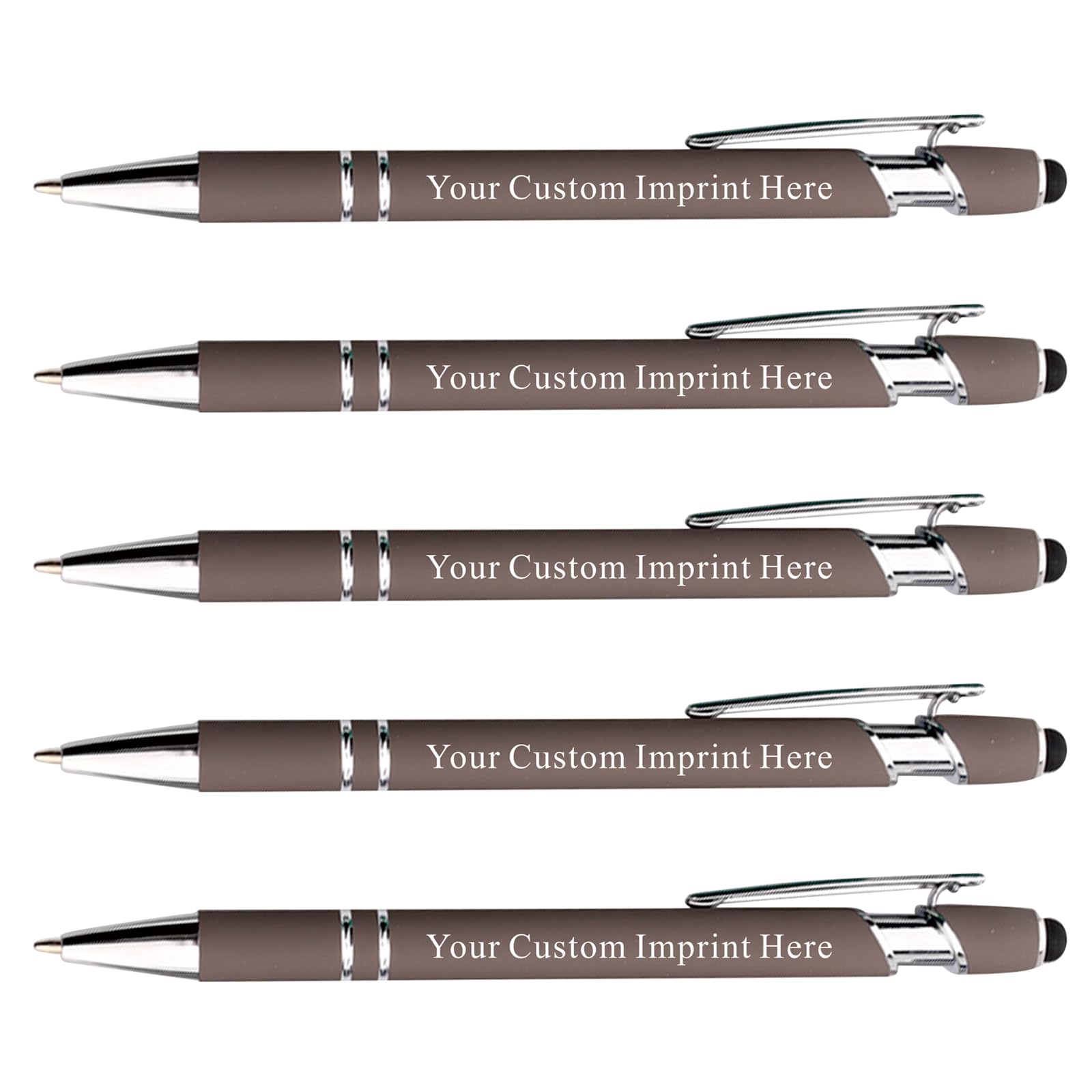 Schivity - Personalized Pens with Stylus - Custom Metallic Printed Name Pens with Black Ink