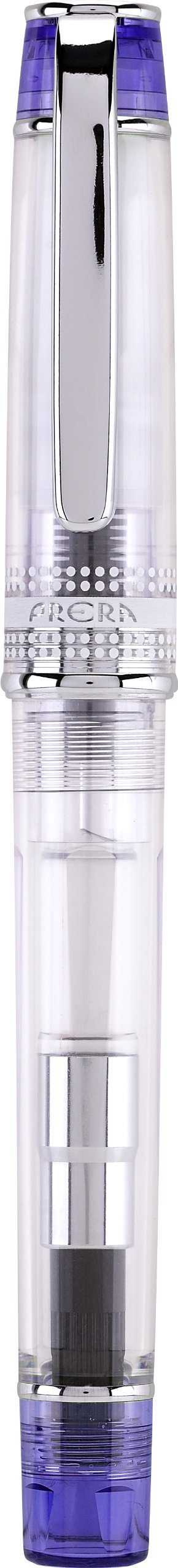 PILOT Prera Fountain Pen, Clear Barrel with Blue/Silver Accents, Medium Nib (60821)