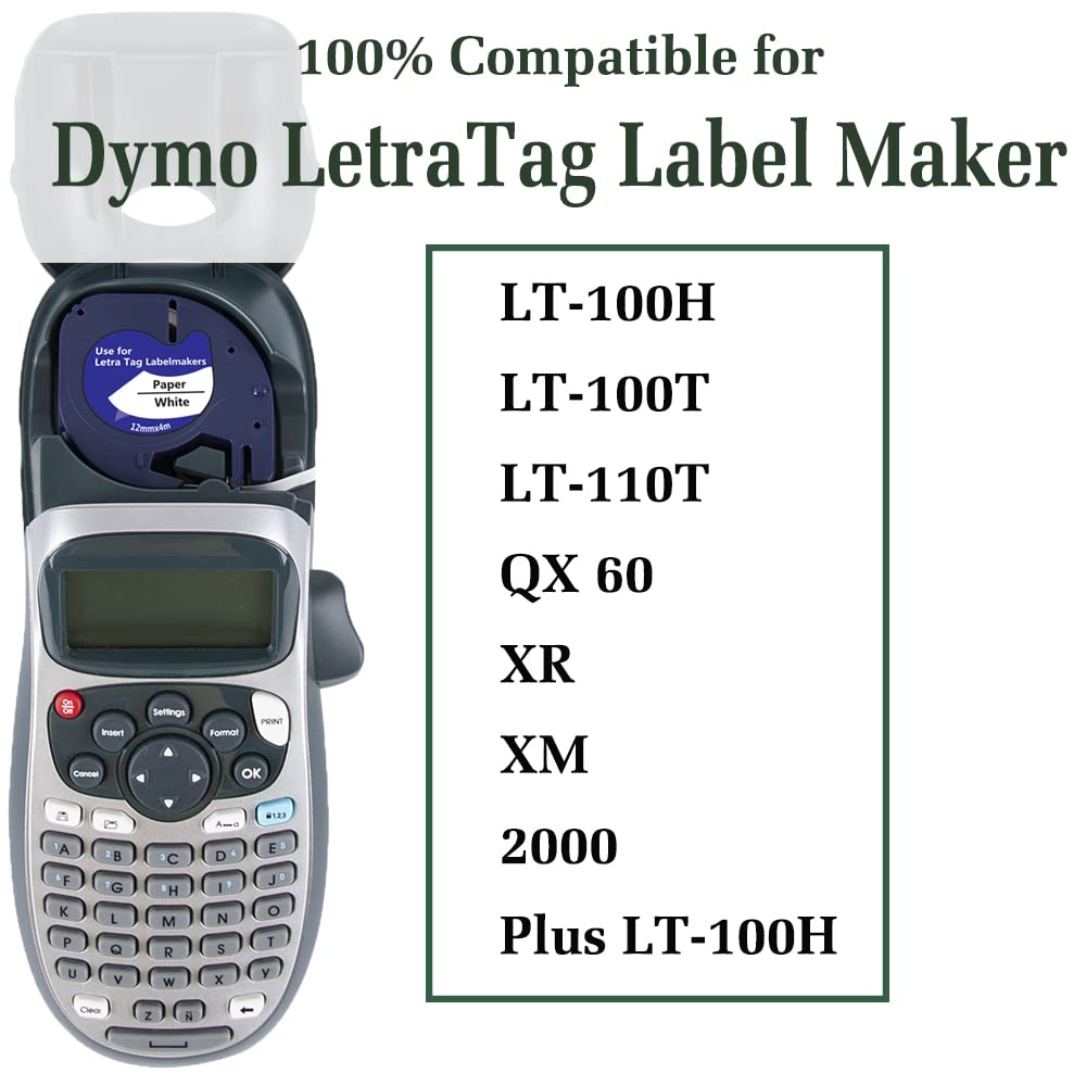 Hehua Compatible with Dymo 91330 12mm Label Maker Tape 10PK Refills 10697
