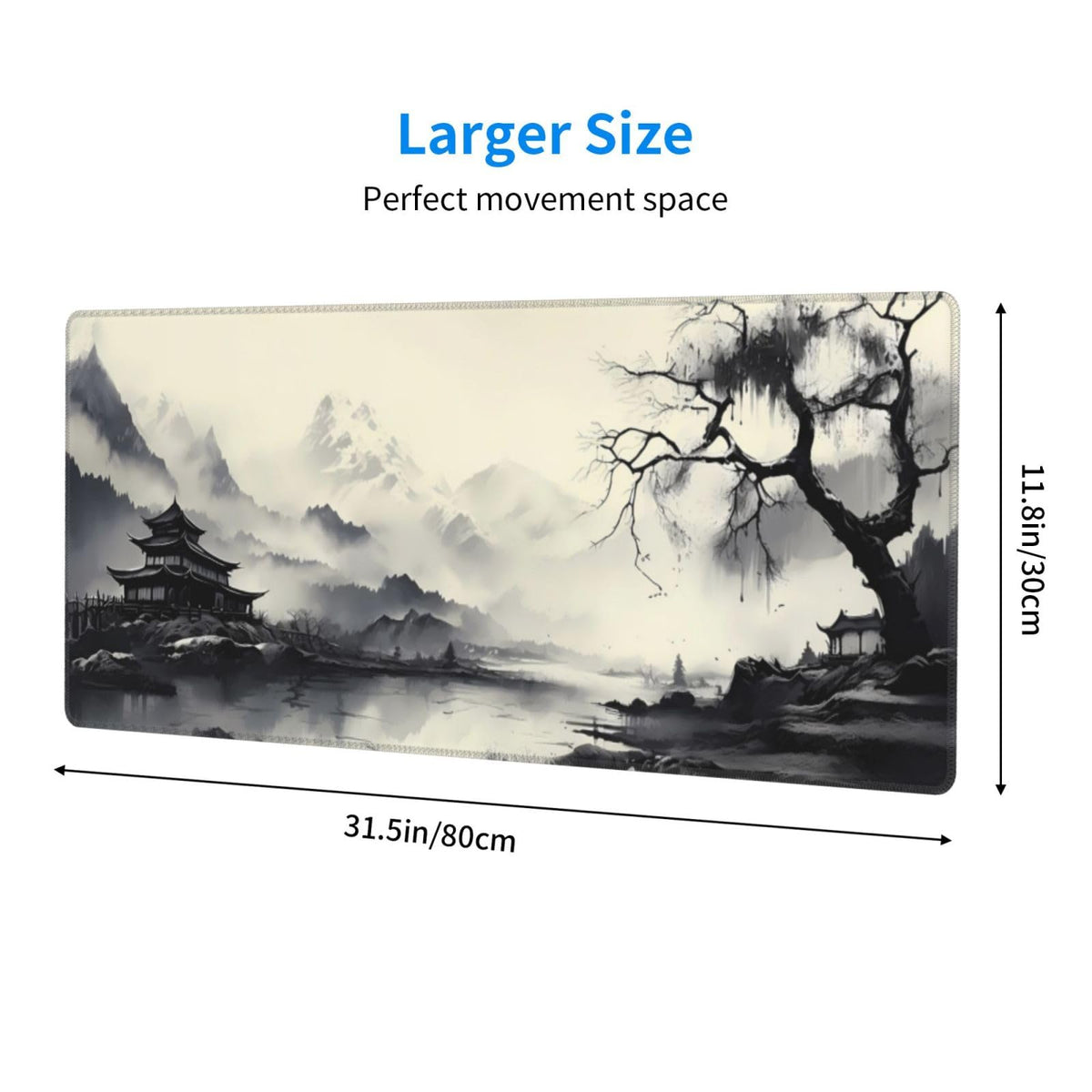 Gaming Mouse Pad Desk Pad,Extended Big Mouse Pad,31.5x11.8 Inch Long Computer Keyboard Mouse Mat