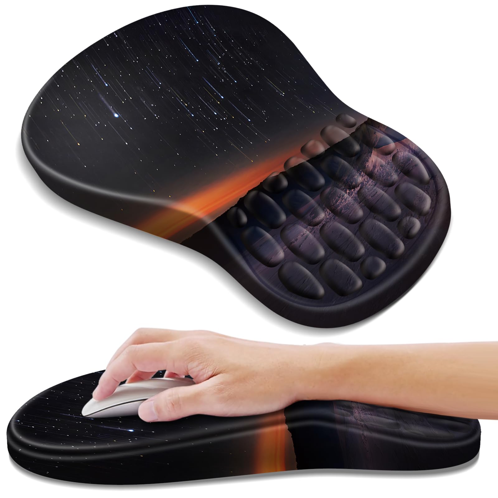 YIWEI Ergonomic Mouse Pad with Wrist Rest for Carpal Tunnel Pain Relief