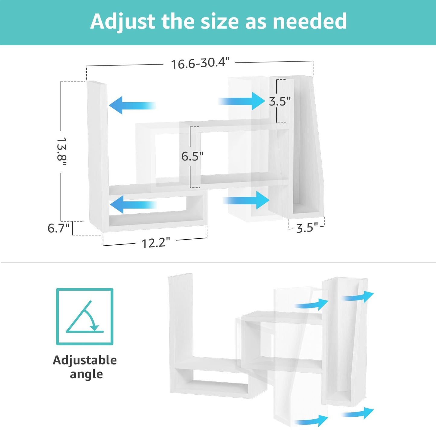 Desktop File Organizer Desk Organizer Shelf - White Office Organization Shelves for Top of Desk