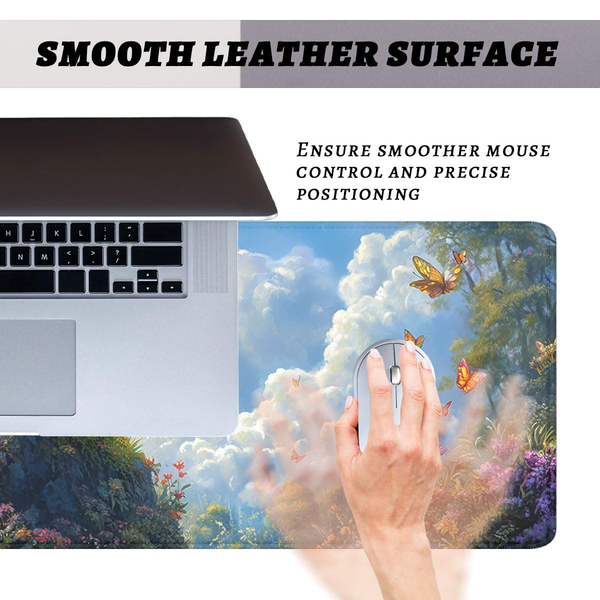 Fantasy Dragon Desk Pad Mouse Pad Forest Colorful Butterfly Flower Mousepad XL Large Gaming Mouse