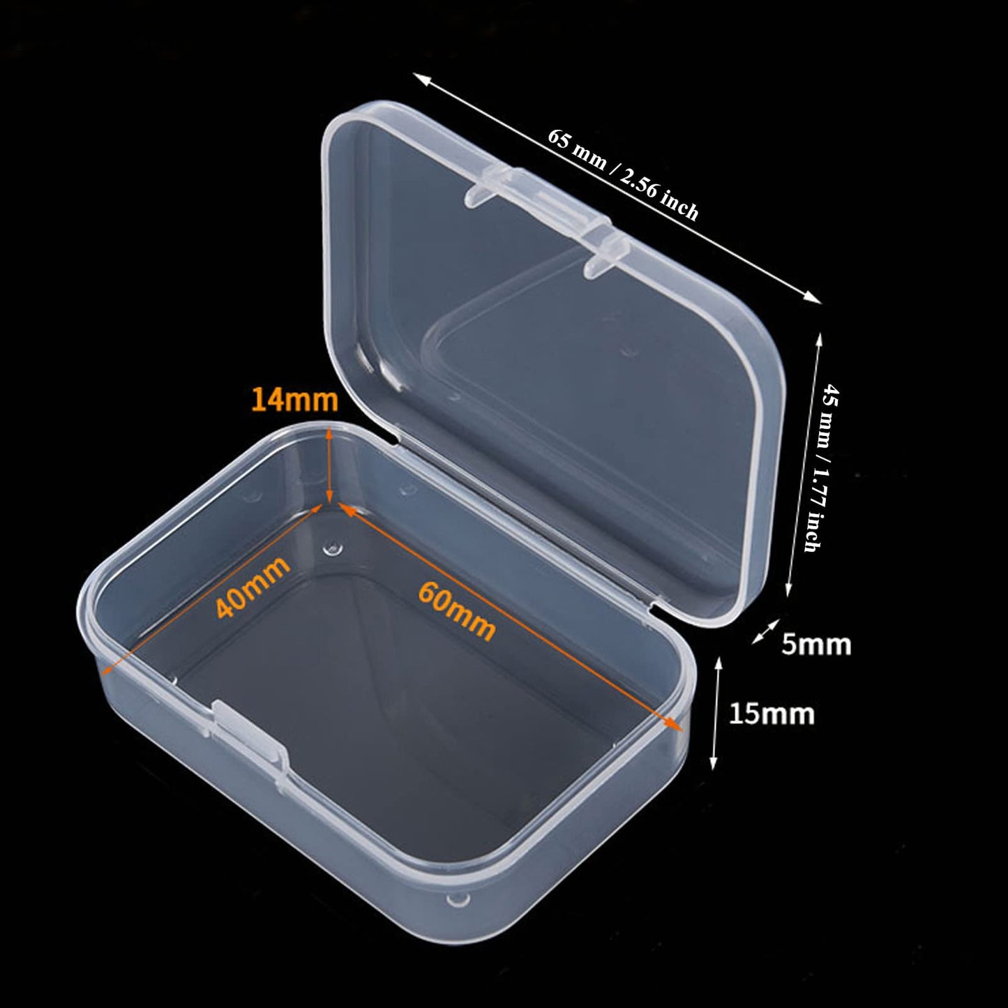 Thintinick Mini Clear Plastic Storage Containers, 2.56x1.77x0.79 inch