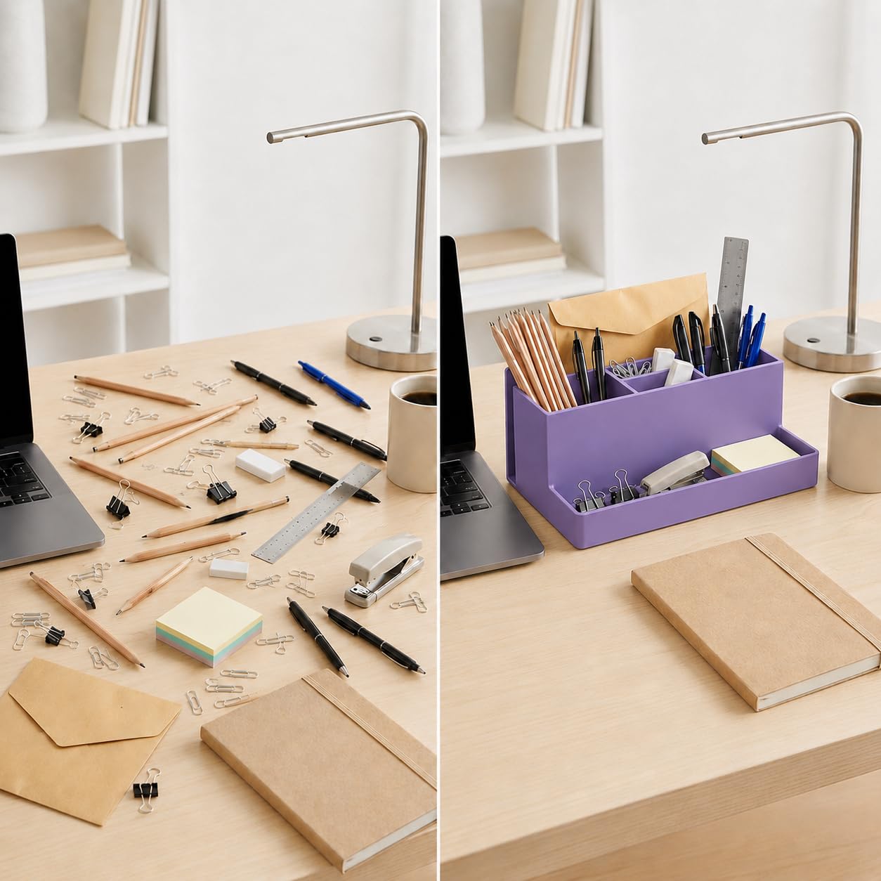 Acrimet Desktop Organizer - Multi Organizer Caddy Holder for Office, Home and School use (Plastic)