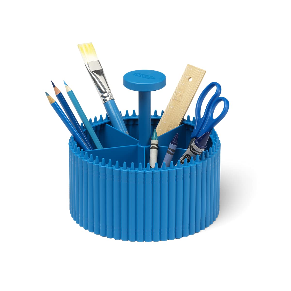 Crayola Round Storage Organizer - Creative Kids Desk Organizer with 5 Sections for Storing Pens