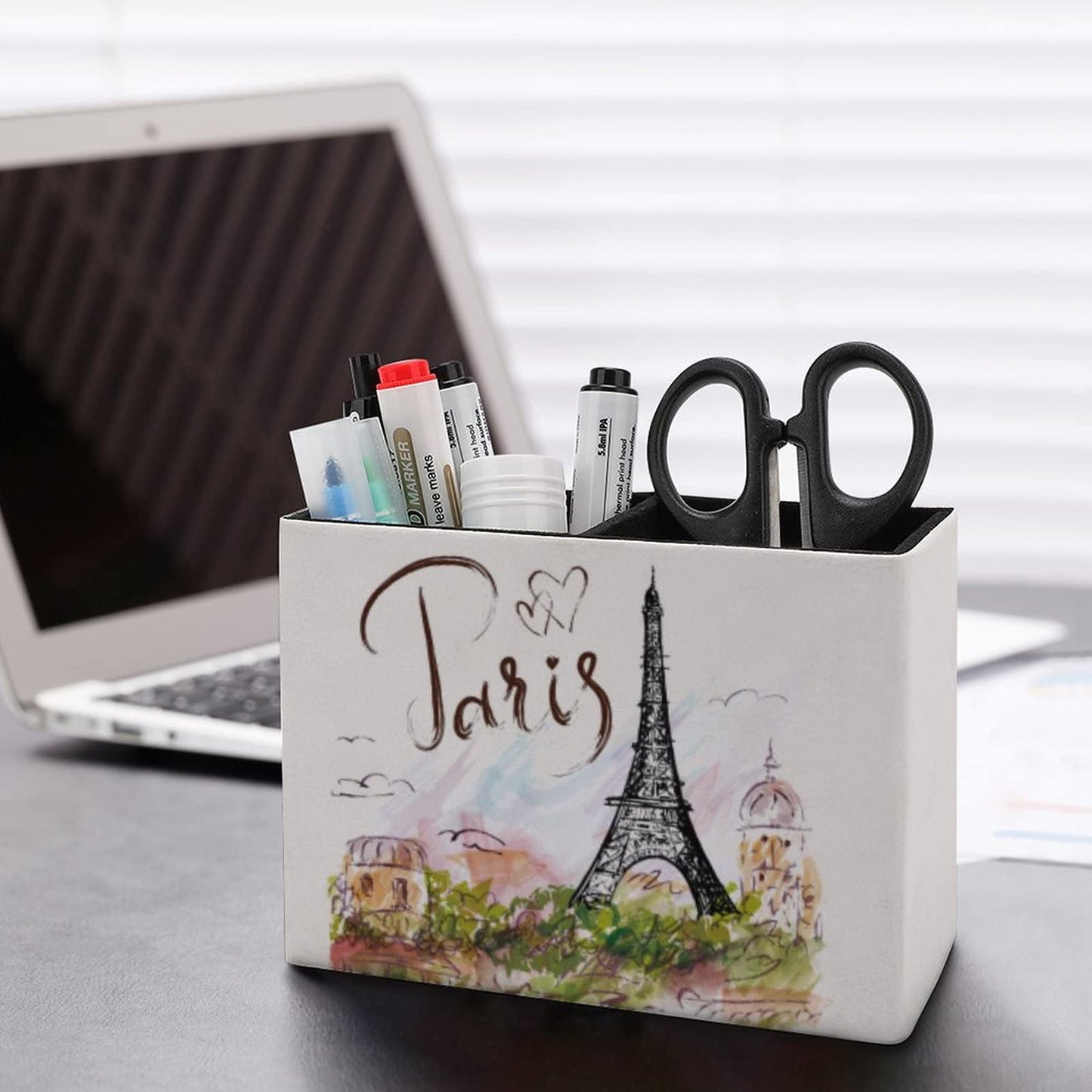 Niapessel Pencil Holder for Desk, Paris Eiffel Tower Pen Holder Storage Desktop Pen Organizer Desk