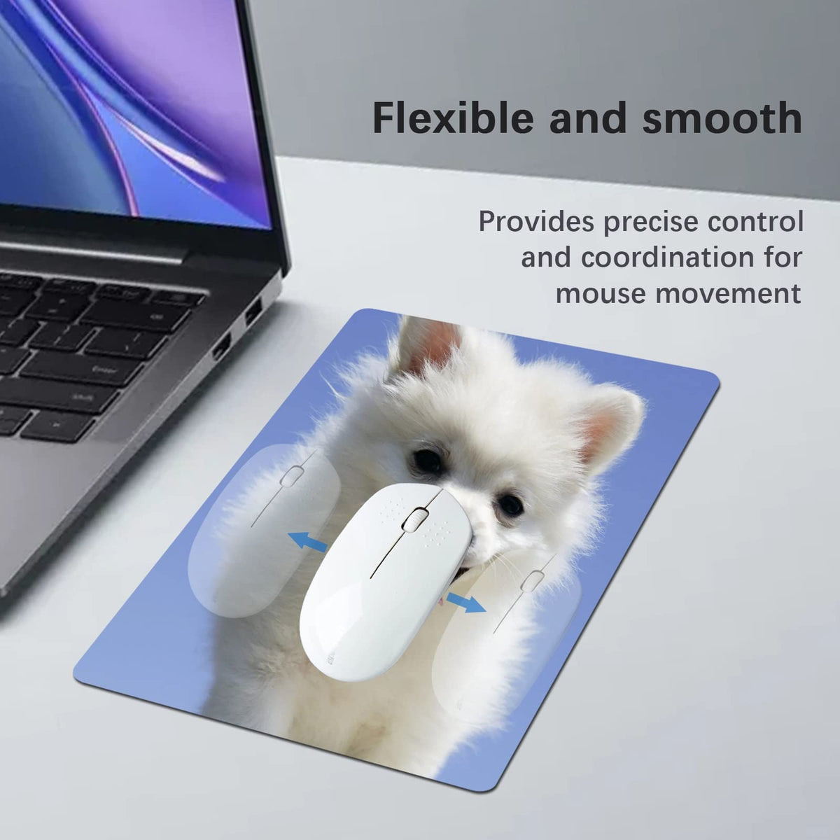 40 PCS Blank White Mouse Pad Bulk for Transfer Heat Press Printing Crafts Non Slip Bottom, Computer