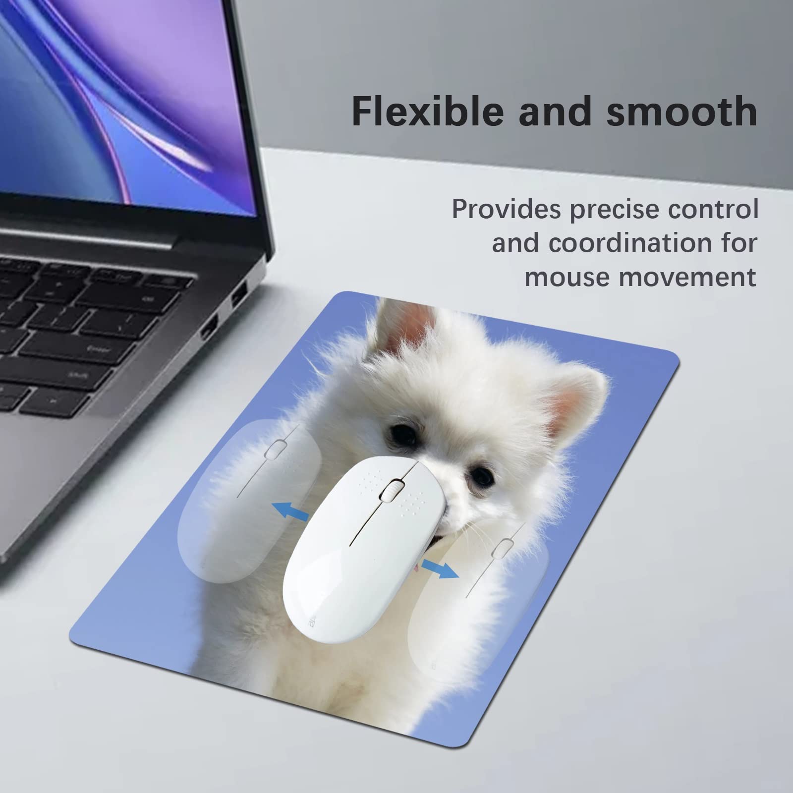 40 PCS Blank White Mouse Pad Bulk for Transfer Heat Press Printing Crafts Non Slip Bottom, Computer