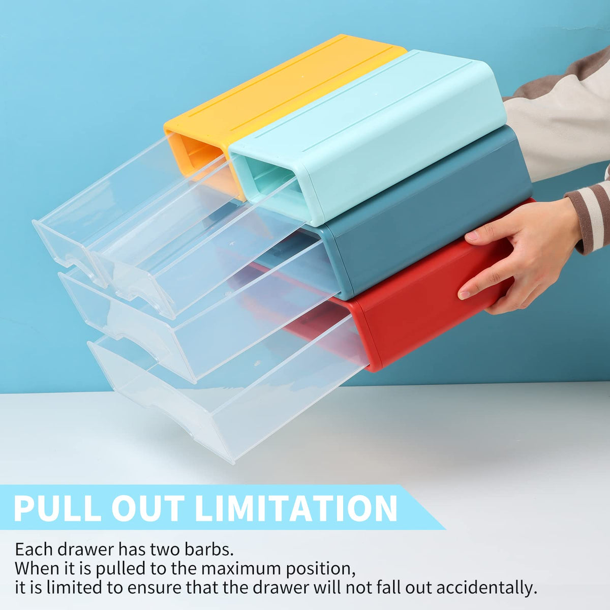 OSteed White Desktop Drawer Organizer Unit for Office Paper and Supplies