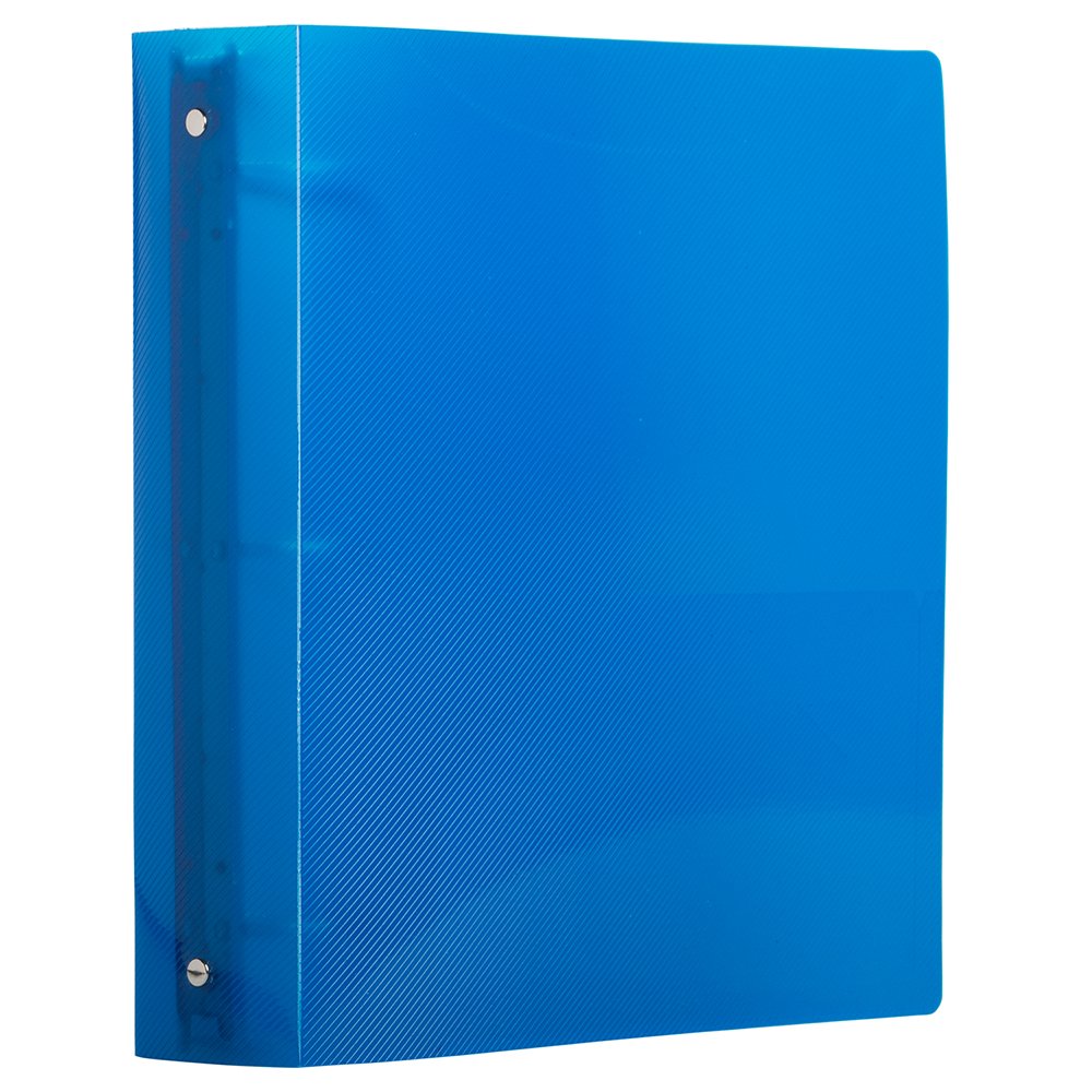 JAM PAPER Plastic 2 inch Binder - Blue 3 Ring Binder - Sold Individually
