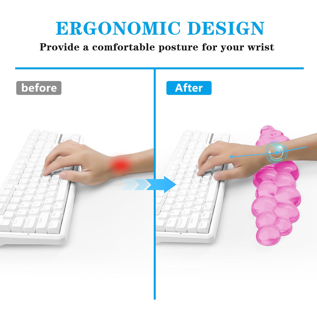 Gel Cloud Keyboard Wrist Rest, Cute Wrist Support and Arm Support Keyboard Rest for Keyboard Typing