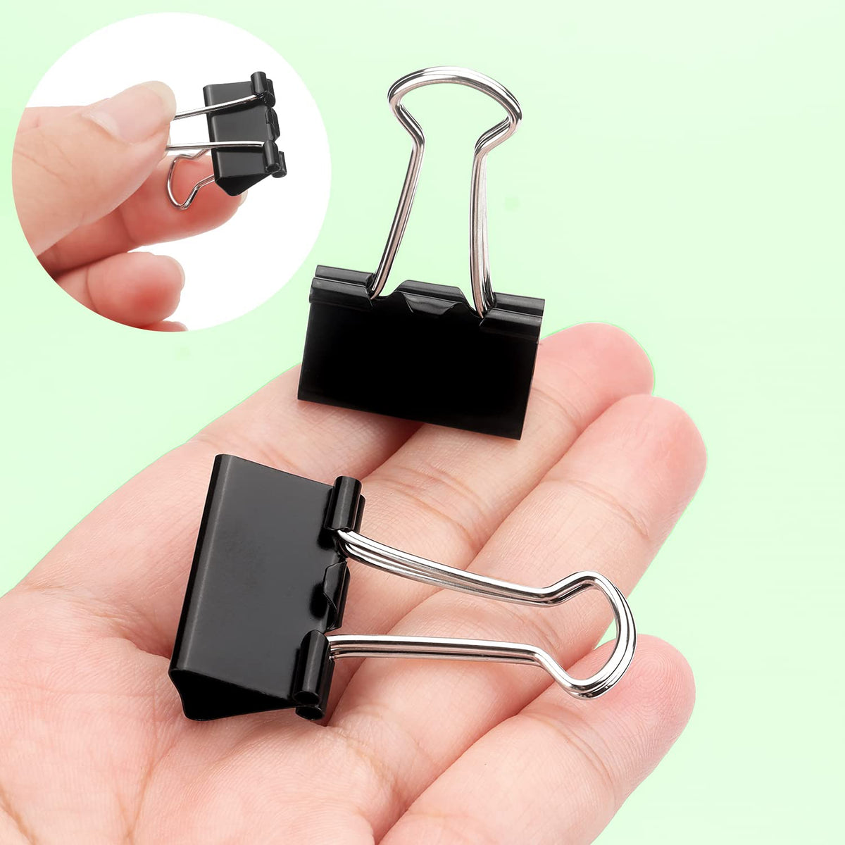 ZZTX 36 Pack Binder Clips 1.0 Inches Black