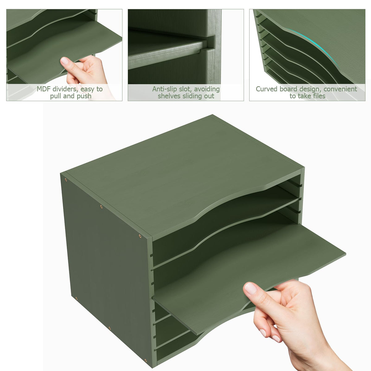 Bamjoy Bamboo 5 Tier Desktop Organizer, Paper Organizer Mail Sorter, File Holder Letter Document