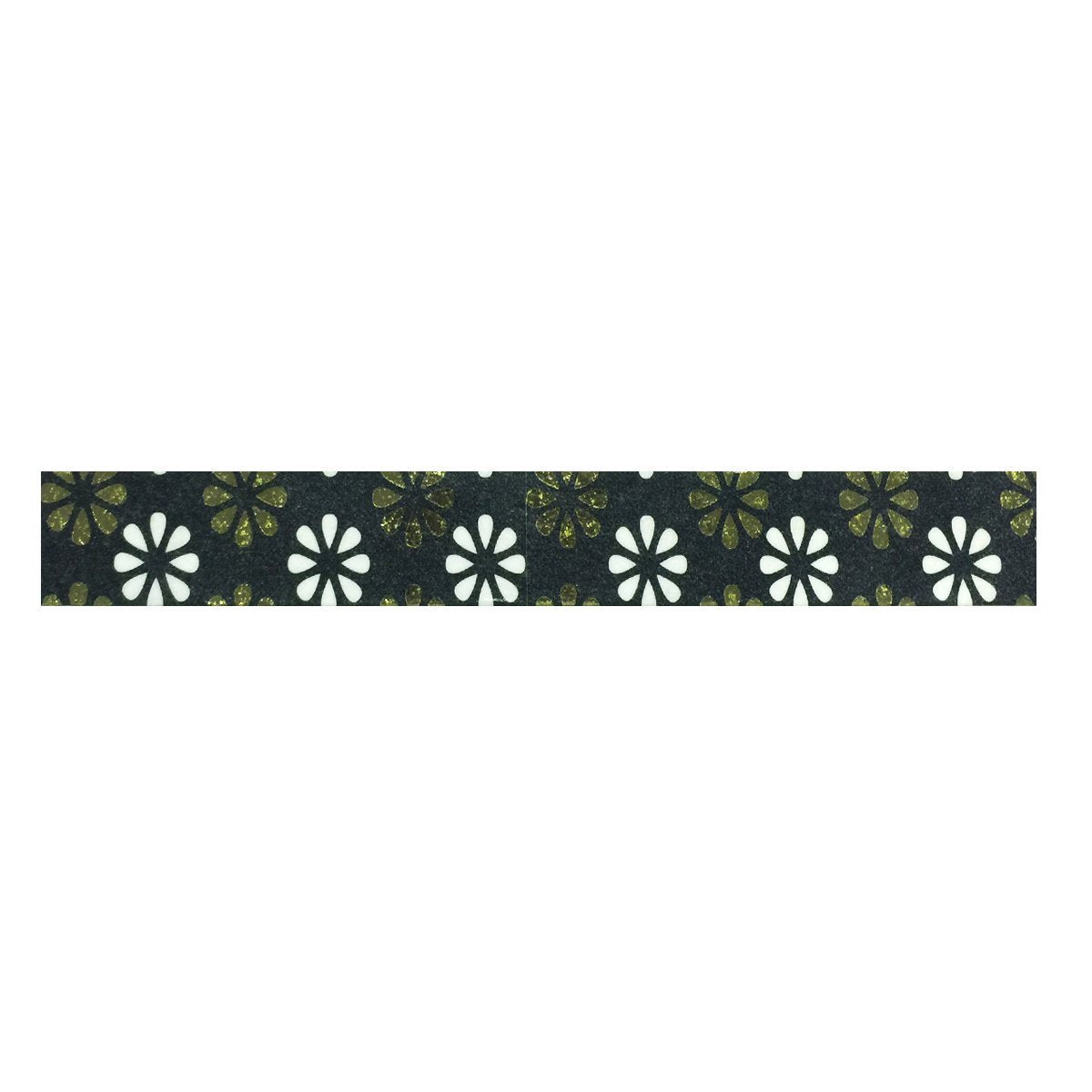 Wrapables Colorful Washi Masking Tape, Black and Gold Deco Chrysanthemum