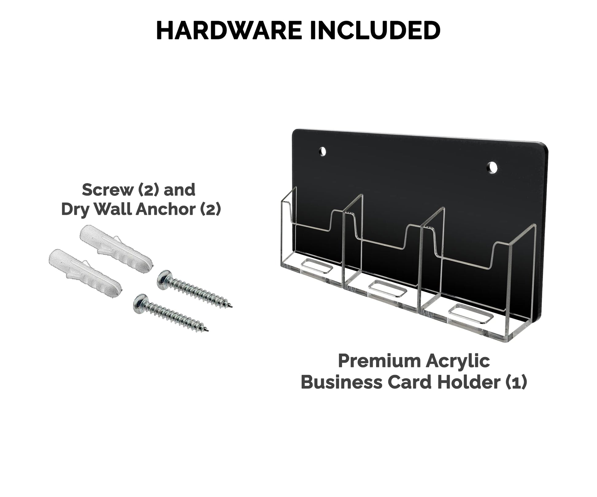 Marketing Holders Wall Business Card Holder with Hanging Hardware for 2" x 3.5" Vertical