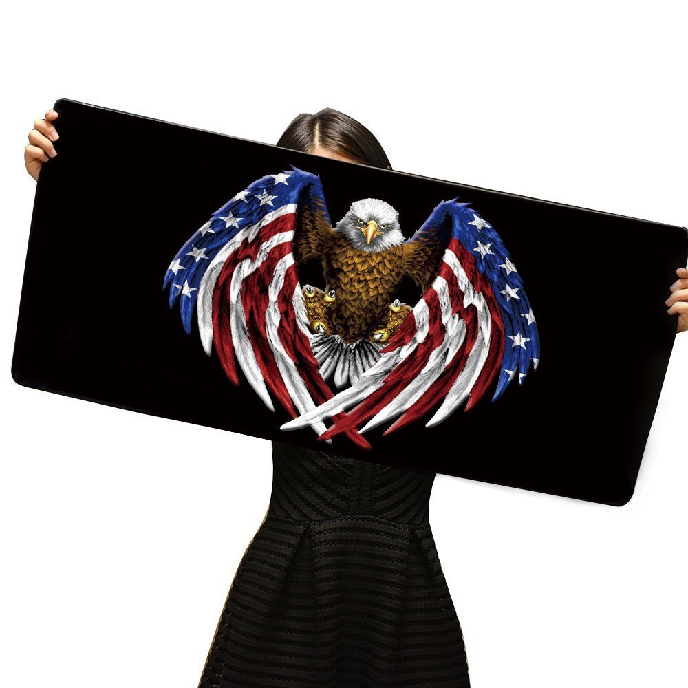 Cmhoo XXL Professional Large Mouse Pad & Computer Game Mouse Mat (35.4x15.7x0.1IN, US Eagle)