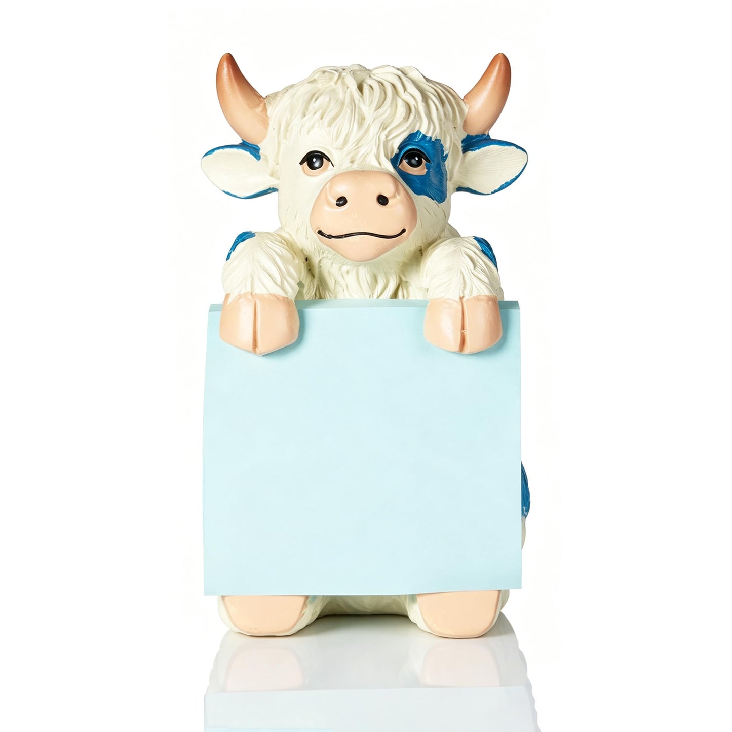 HORTIX Highland Cow Pop-Up Sticky Note Dispenser for 3 x 3 in Notes, Blue