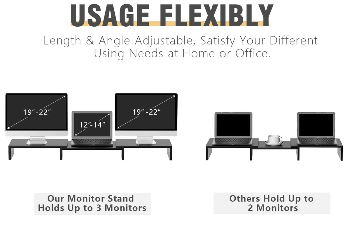 TAVR Monitor Stand Riser, Office Desktop Organizer Stand for 2 Monitors