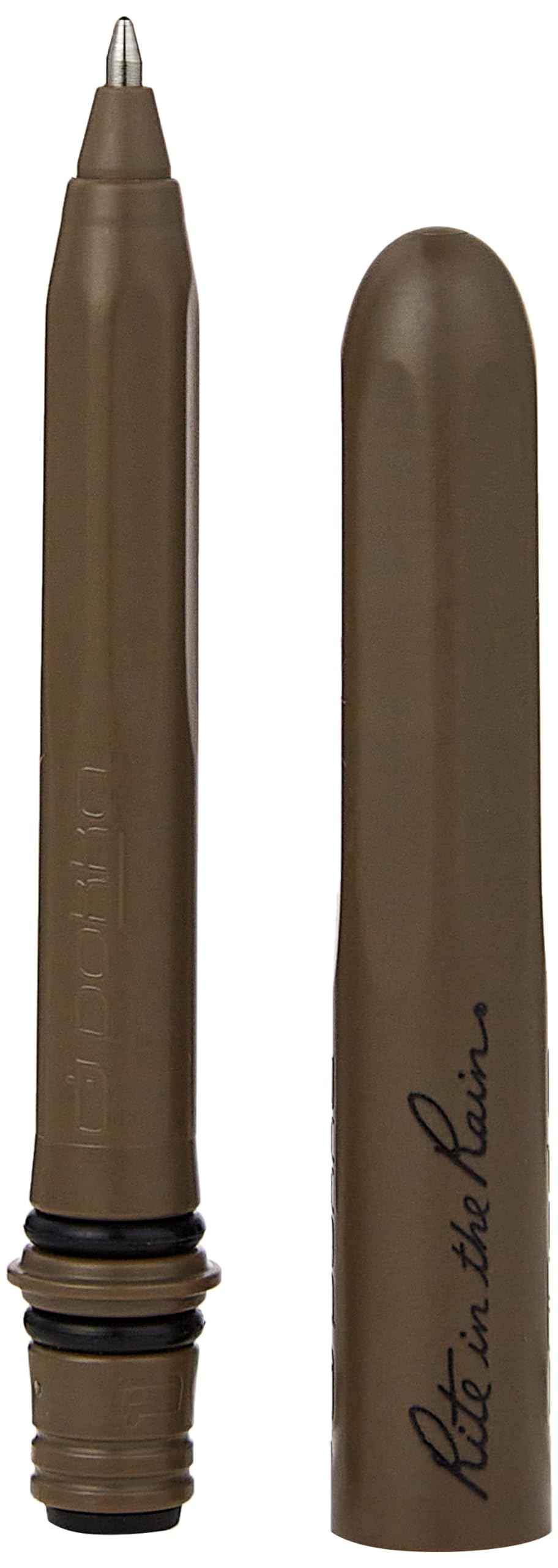 Rite in the Rain All-Weather EDC Pen, Flat Dark Earth Pokka 2-Pack, Black 0.8mm Ink, Fine Point